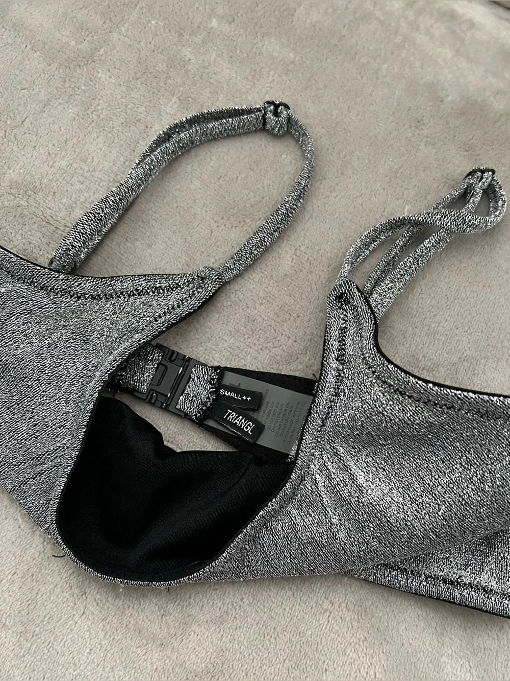 Triangl swimwear silver sparkle bikini set | S++